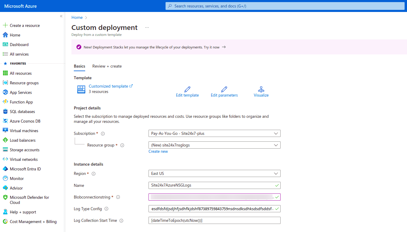 Azure custom deployment