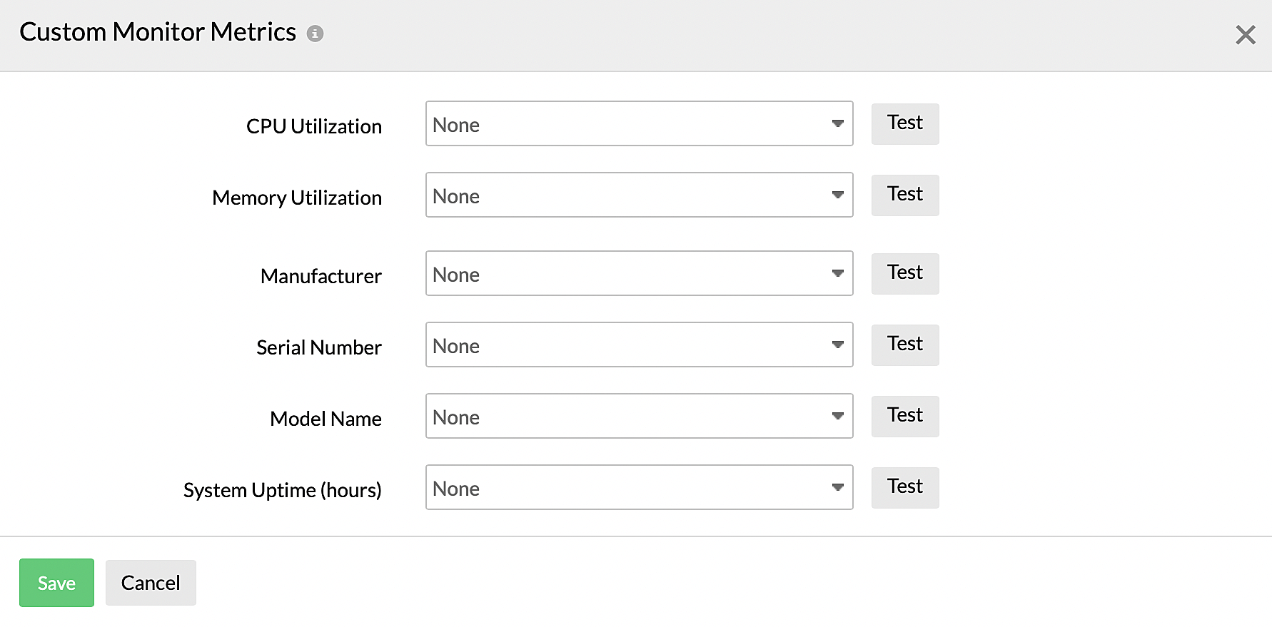 Configuring custom monitor metrics