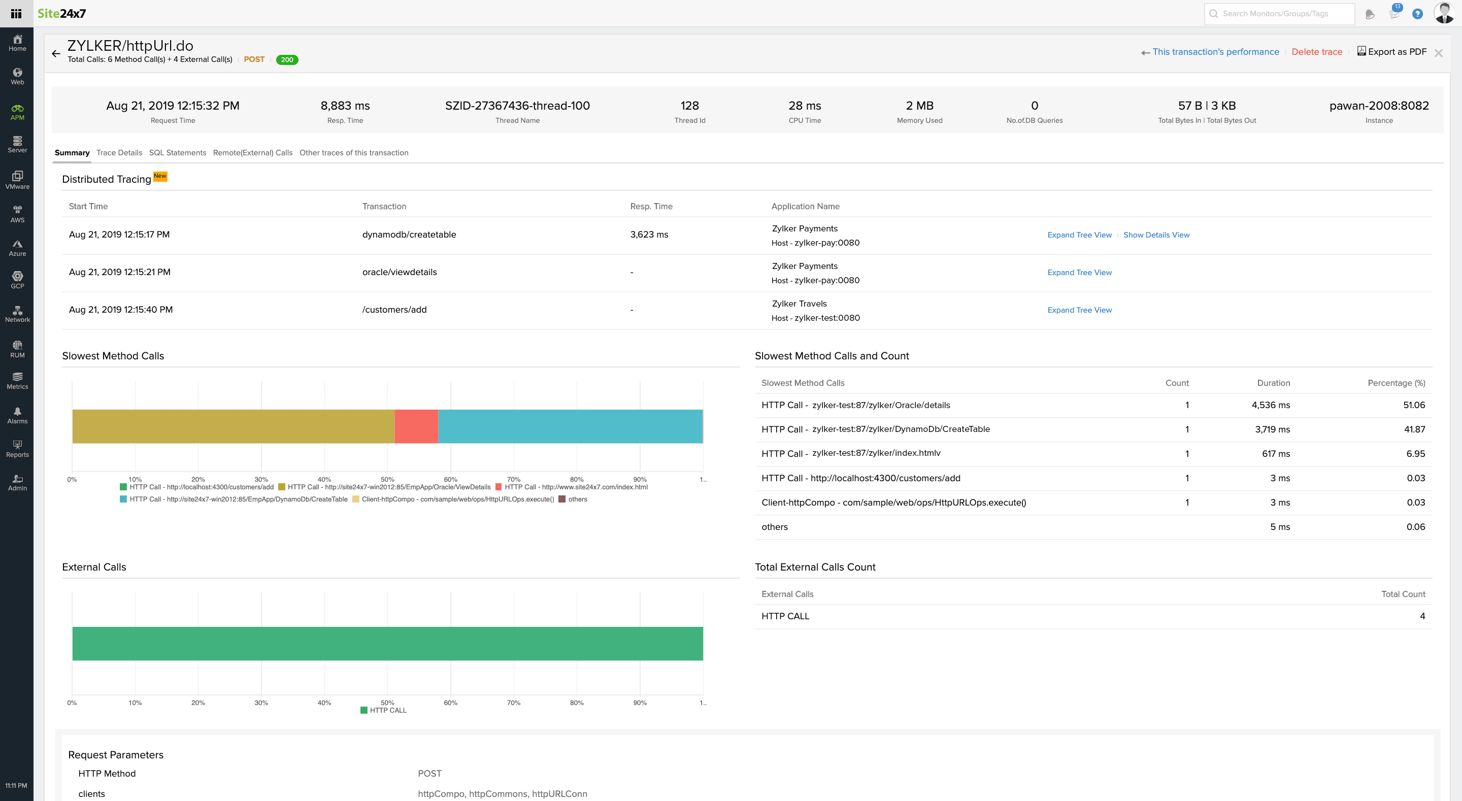 Individual trace details