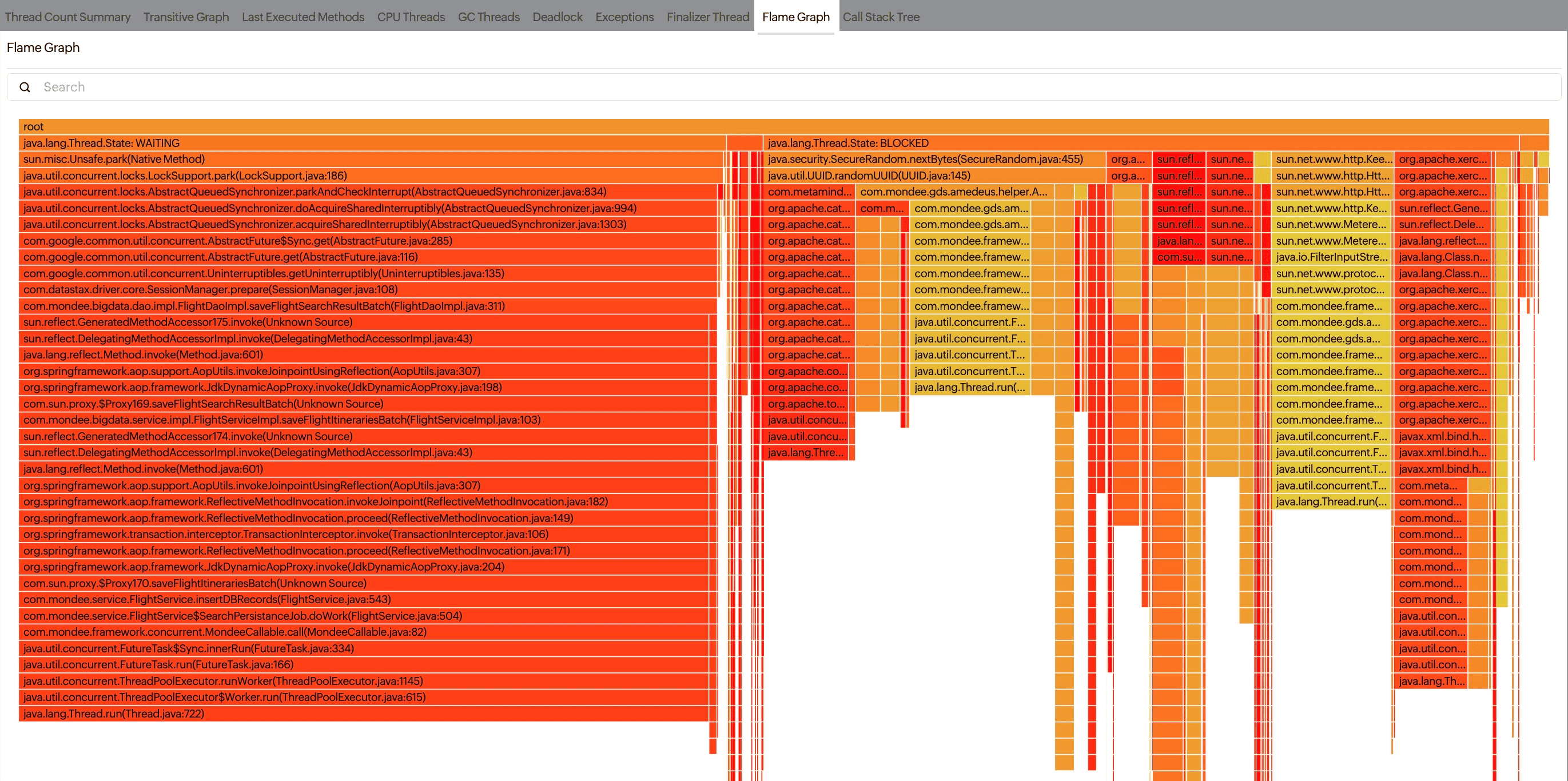 Flame graph tab