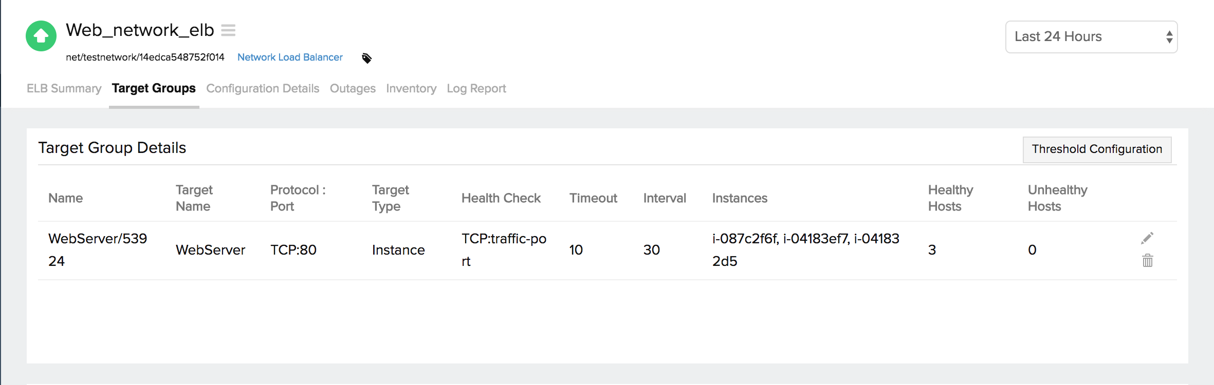 view configuration settings for your target group